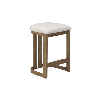 Barrel Wooden Backless Bar Stool Light Brown