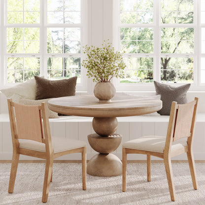 Arched Back Seagrass Dining Chair Light Brown
