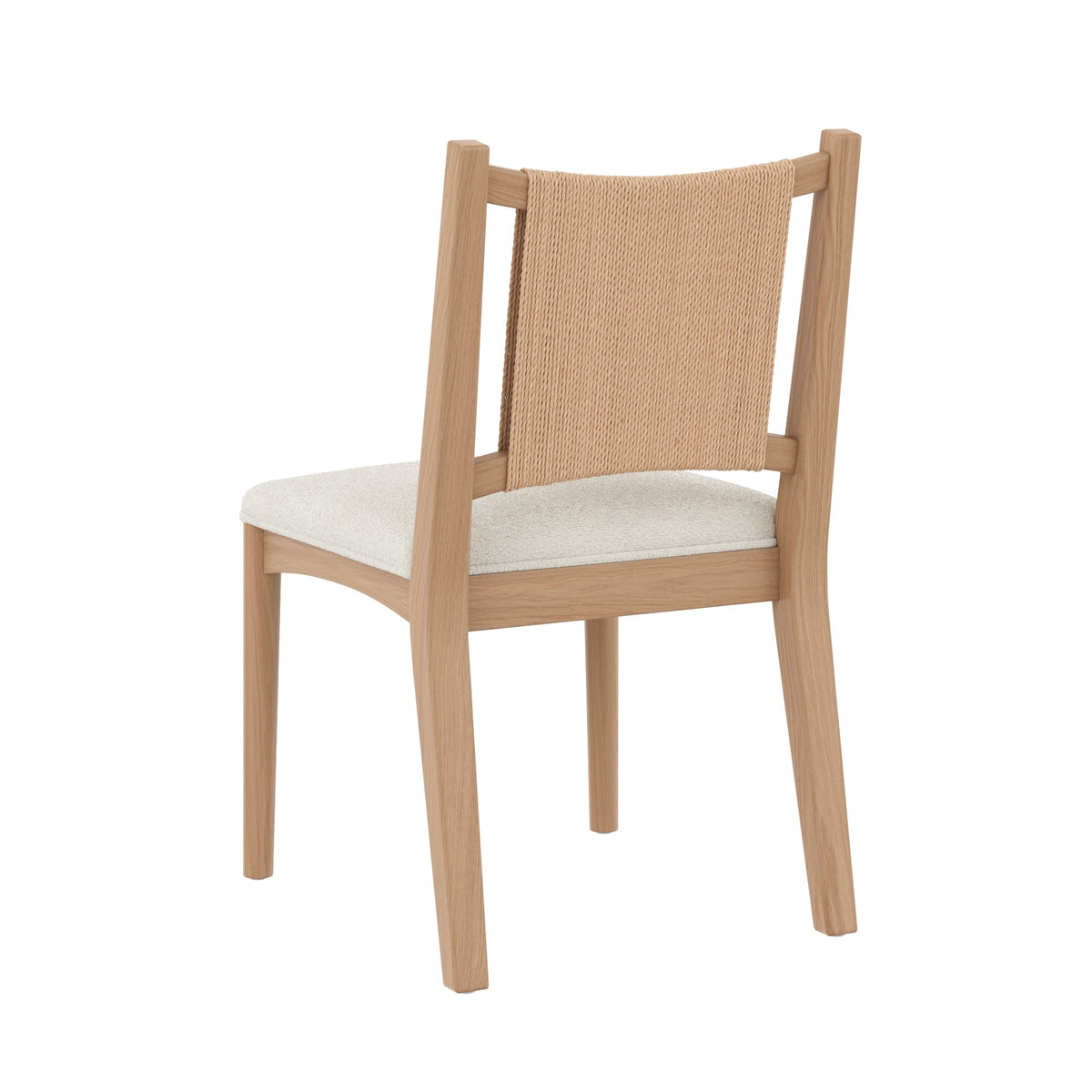 Arched Back Seagrass Boucle Dining Chair Raw Oak