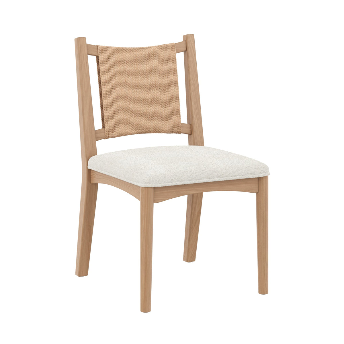 Arched Back Seagrass Boucle Dining Chair Raw Oak