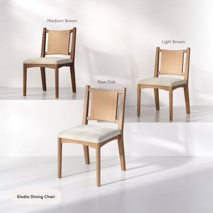 Arched Back Seagrass Boucle Dining Chair Raw Oak