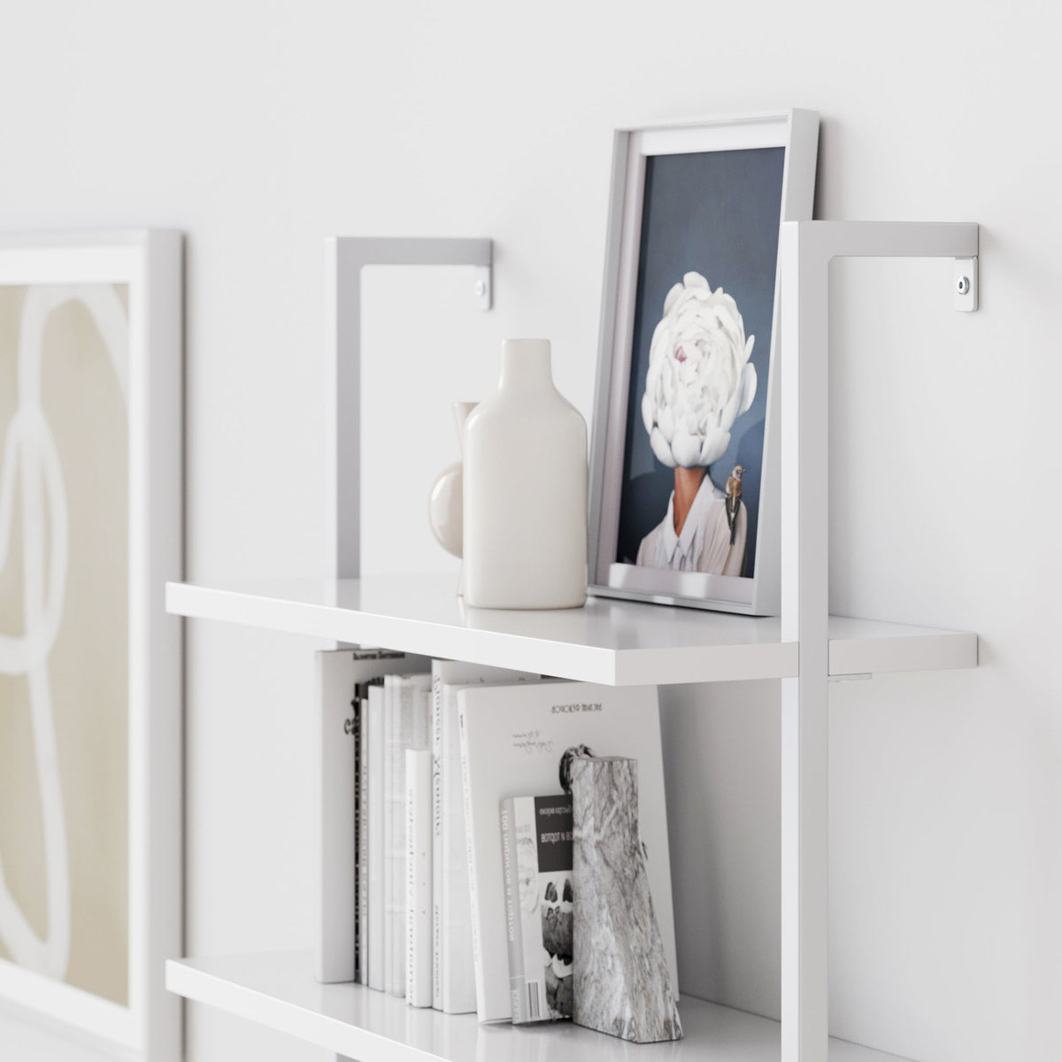 6-Shelf Ladder Bookshelf White