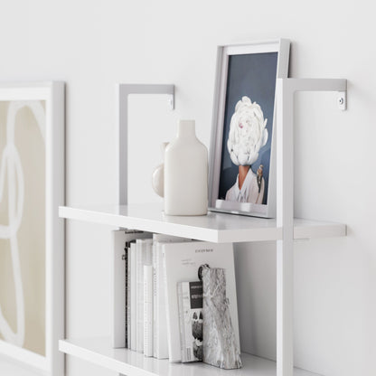 6-Shelf Ladder Bookshelf White