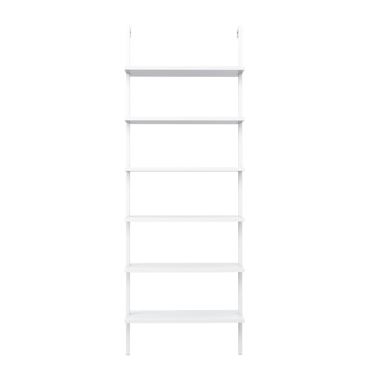 6-Shelf Ladder Bookshelf White