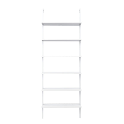 6-Shelf Ladder Bookshelf White